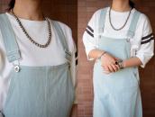 Vtg "Navajo Pearl" Silver Beaded Gradient Necklace  c.1950～