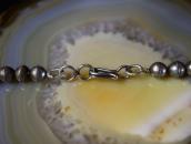 Vtg "Navajo Pearl" Silver Beaded Gradient Necklace  c.1950～