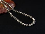 Vtg "Navajo Pearl" Silver Beaded Gradient Necklace  c.1950～