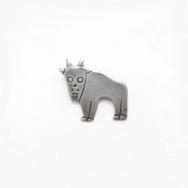 Atq Stamped "Glacier Park Goat" Small Pin in Silver c.1935～①