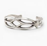 Vintage Navajo Tufa or Sand Casted Silver Cuff c.1940～