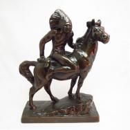 Vintage  Plaster Indian Riding Horse Statue Object  c.1940～