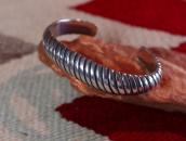 Atq Navajo Bias Filed Heavy Ingot Silver Cuff Bracelt c.1940