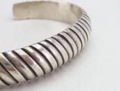 Atq Navajo Bias Filed Heavy Ingot Silver Cuff Bracelt c.1940