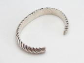 Atq Navajo Bias Filed Heavy Ingot Silver Cuff Bracelt c.1940