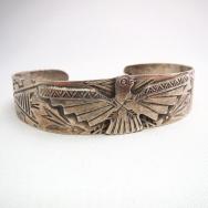 Antique Thunderbird Patch & Elk Stamp Cuff Bracelet  c.1940