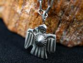 Atq Navajo Stamped Thunderbird Small Top Necklace  c.1930～