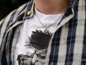 Atq Navajo Stamped Thunderbird Small Top Necklace  c.1930～