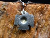 Atq Navajo Stamped Thunderbird Small Top Necklace  c.1930～
