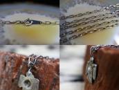 Atq Navajo Stamped Thunderbird Small Top Necklace  c.1930～