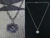 Atq Navajo Stamped Thunderbird Small Top Necklace  c.1930～