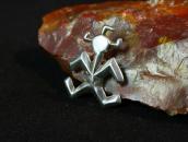 Vintage Navajo Casted Horned Moon Head Silver Pin  c.1960