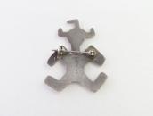 Vintage Navajo Casted Horned Moon Head Silver Pin  c.1960