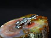 Vintage Navajo Casted Horned Moon Head Silver Pin  c.1960