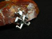 Vintage Navajo Casted Horned Moon Head Silver Pin  c.1960