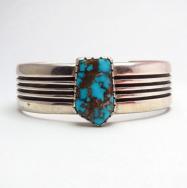 Joe H. Quintana 4 Line Cuff Bracelet w/Gem Grade Godber TQ