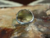 Vtg Navajo Cast Silver Ring w/Replaced Gem Turquoise c.1950～