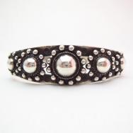 Antique 5 Concho Patched Silver Cuff Bracelet  c.1940