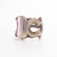 Vintage Navajo Sand Cast Blank Face Silver Ring  c.1940～