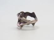 Vintage Navajo Sand Cast Blank Face Silver Ring  c.1940～
