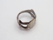 Vintage Navajo Sand Cast Blank Face Silver Ring  c.1940～