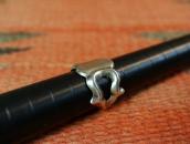 Vintage Navajo Sand Cast Blank Face Silver Ring  c.1940～