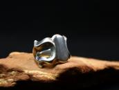 Vintage Navajo Sand Cast Blank Face Silver Ring  c.1940～