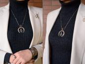 Vtg Navajo Cast Silver Naja & Cornflower Top Necklace c.1960