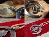 Vtg Navajo Cast Silver Naja & Cornflower Top Necklace c.1960