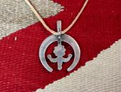 Vtg Navajo Cast Silver Naja & Cornflower Top Necklace c.1960