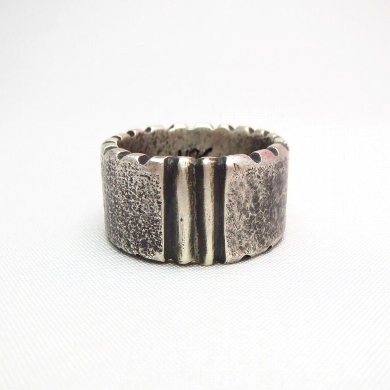 Chris Billie Navajo Tufa Cast Filed Rim Silver Ring  JP17