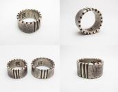 Chris Billie Navajo Tufa Cast Filed Rim Silver Ring  JP17