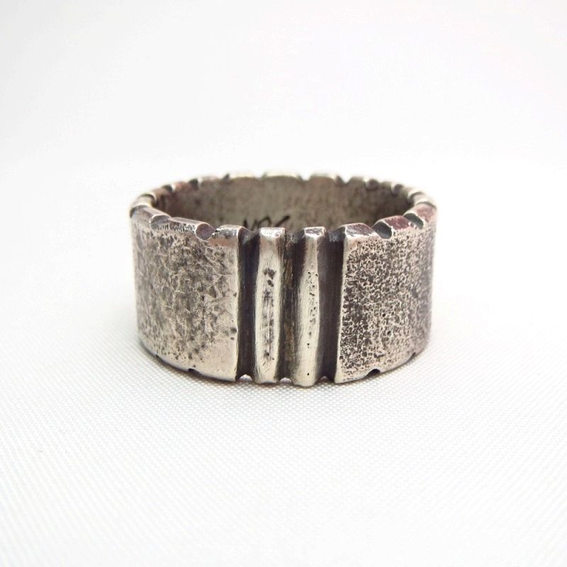 Chris Billie Navajo Tufa Cast Filed Rim Silver Ring  JP26