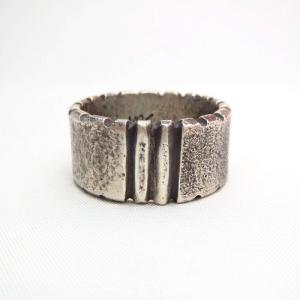 Chris Billie Navajo Tufa Cast Filed Rim Silver Ring  JP26
