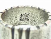 Chris Billie Navajo Tufa Cast Filed Rim Silver Ring  JP26