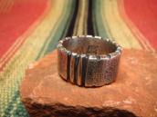 Chris Billie Navajo Tufa Cast Filed Rim Silver Ring  JP26