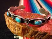 Vintage Zuni or Navajo Eye Shape Cuff w/Turquoise