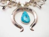 Vtg Navajo Squash Blossom Naja Necklace w/Turquoise  c.1960