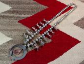 Vtg Navajo Squash Blossom Naja Necklace w/Turquoise  c.1960