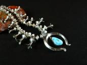 Vtg Navajo Squash Blossom Naja Necklace w/Turquoise  c.1960