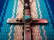 Vintage Cross Fob with Turquoise Necklace  c.1940