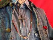 Vintage Cross Fob with Turquoise Necklace  c.1940