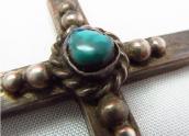 Vintage Cross Fob with Turquoise Necklace  c.1940