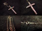 Vintage Cross Fob with Turquoise Necklace  c.1940