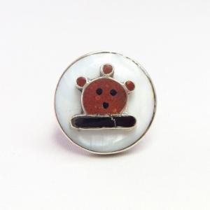 Old Zuni Multi-Stone Inlay 『Mudhead』 Silver Ring  c.1970～