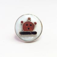 Old Zuni Multi-Stone Inlay 『Mudhead』 Silver Ring  c.1970～