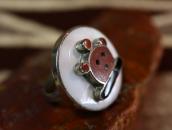 Old Zuni Multi-Stone Inlay 『Mudhead』 Silver Ring  c.1970～
