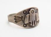 Antique Thunderbird Patched Mens Silver Tourist Ring c.1930～