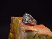 Antique Thunderbird Patched Mens Silver Tourist Ring c.1930～