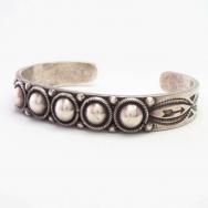 Antique Navajo Concho Row Ingot Silver Cuff Bracelet c.1935～